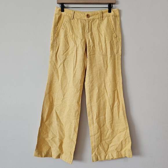 Anthropologie Sunny Yellow Wide-Leg Trousers - Picture 2 of 7